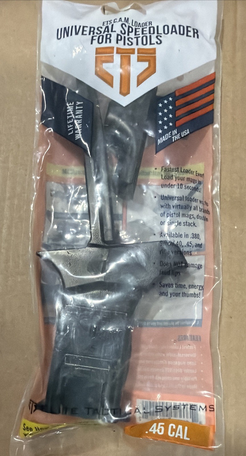 ETS Elite Tactical Systems Universal Speedloader Loader 9MM/.45 Cal New