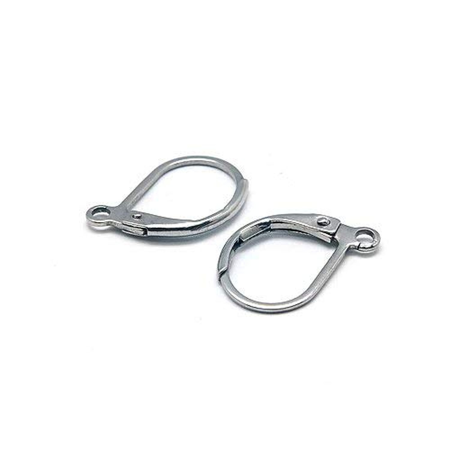 10 Surgical Stainless Steel Hinged Leverback Earring Findings with Open Loop