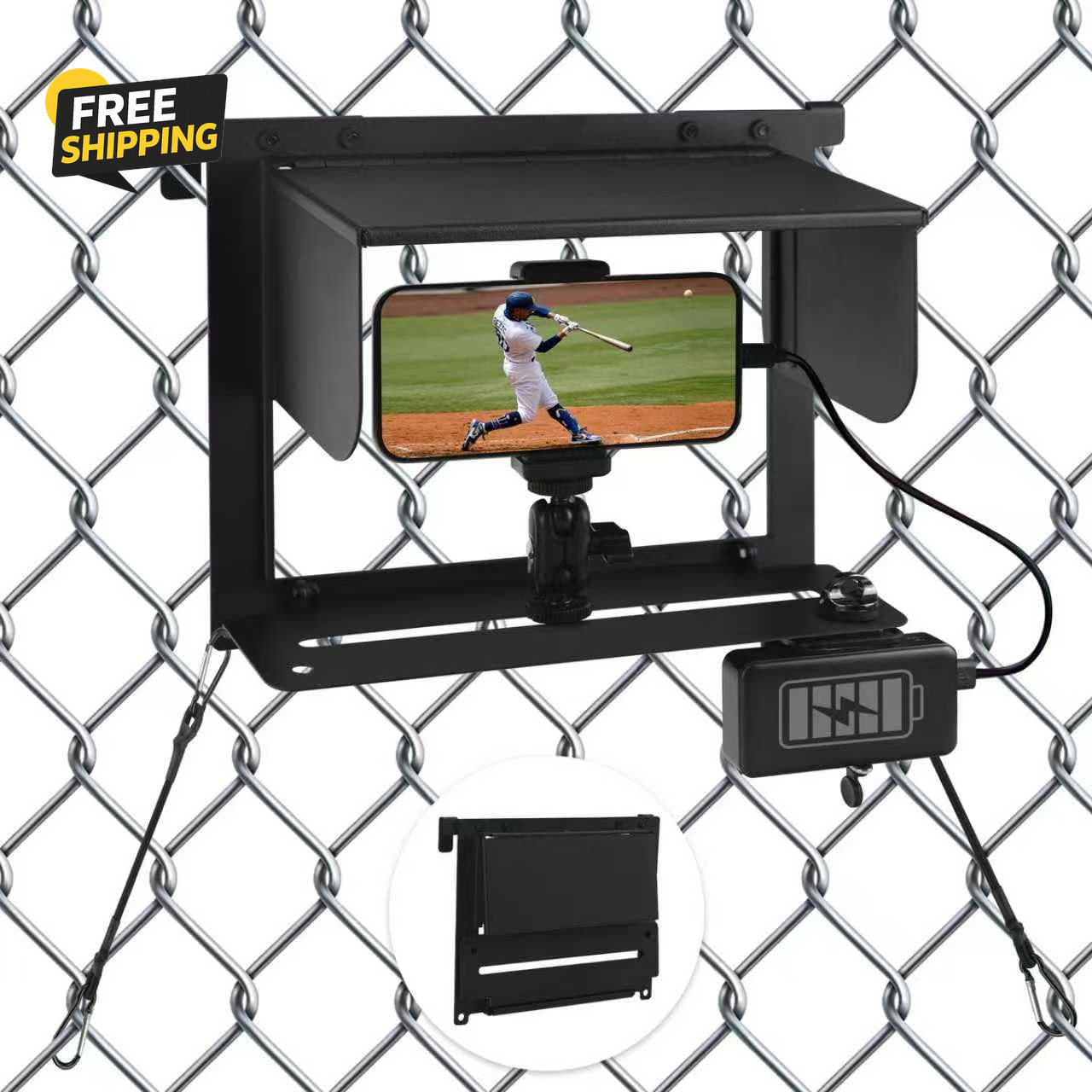 Game Changer Mounting Streaming Kit - Fence Phone Mount for Baseball