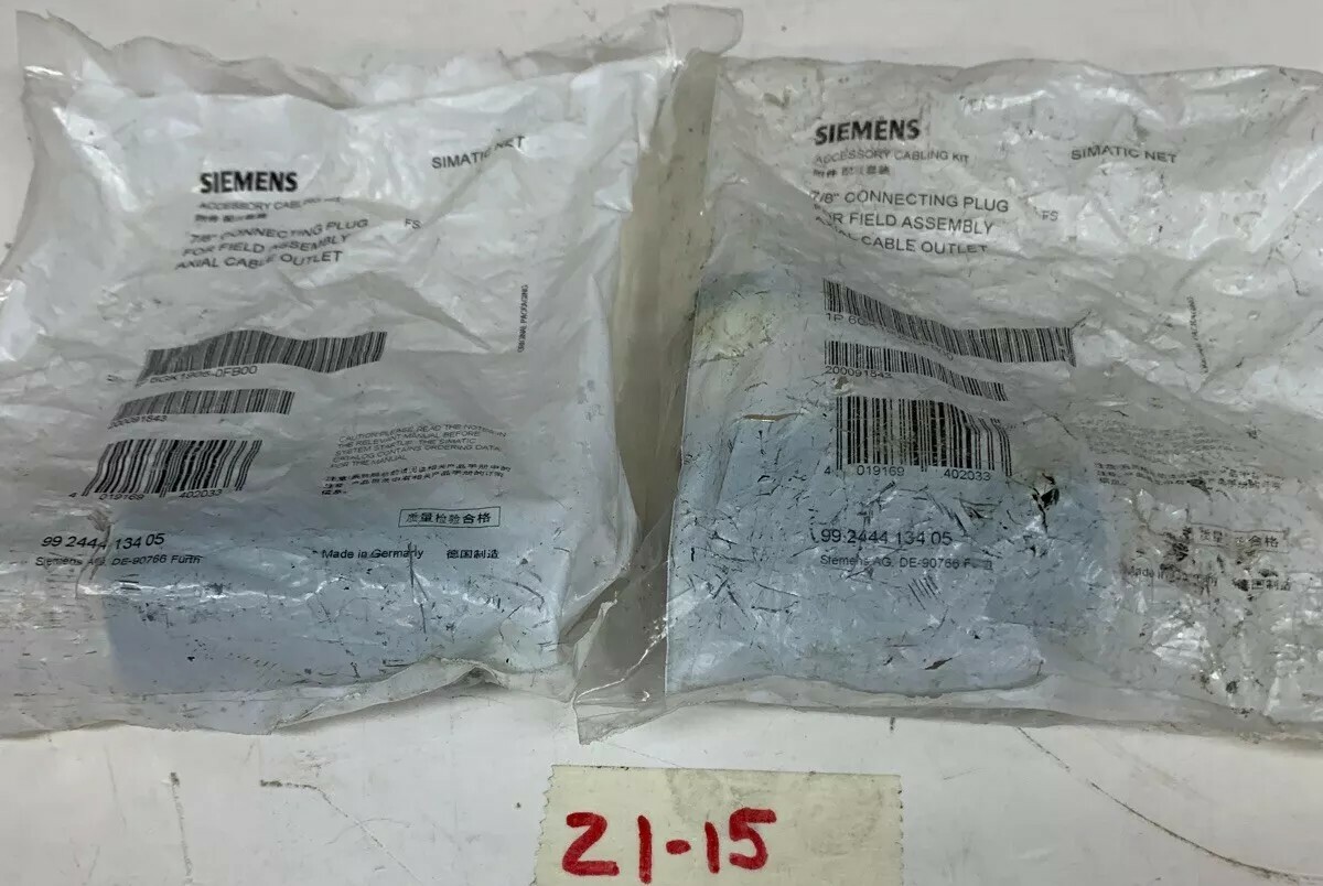 NEW SIEMENS 6GK1905-0FB00 7/8" CONNECTING PLUG AXIAL CABLE OUTLET  (LOT OF 2)
