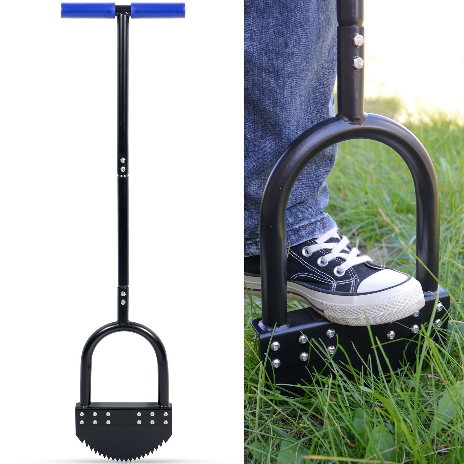 Edger Lawn Tool 41in Border Edger with Tempered Spring Steel Blade Long Rubbe...