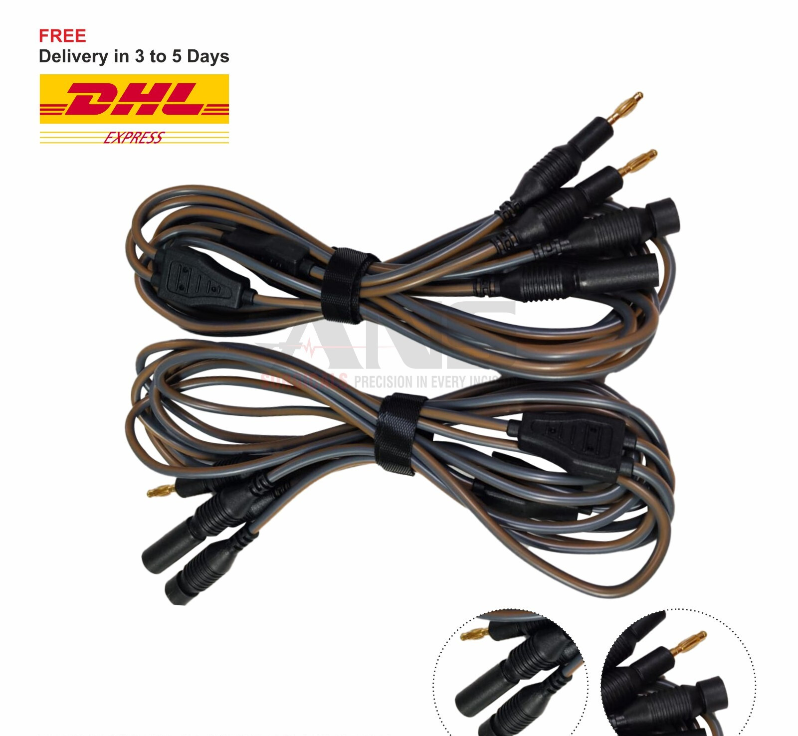 ANS Monopolar Turp High Frequency Double Stem Cable (Set of 2)