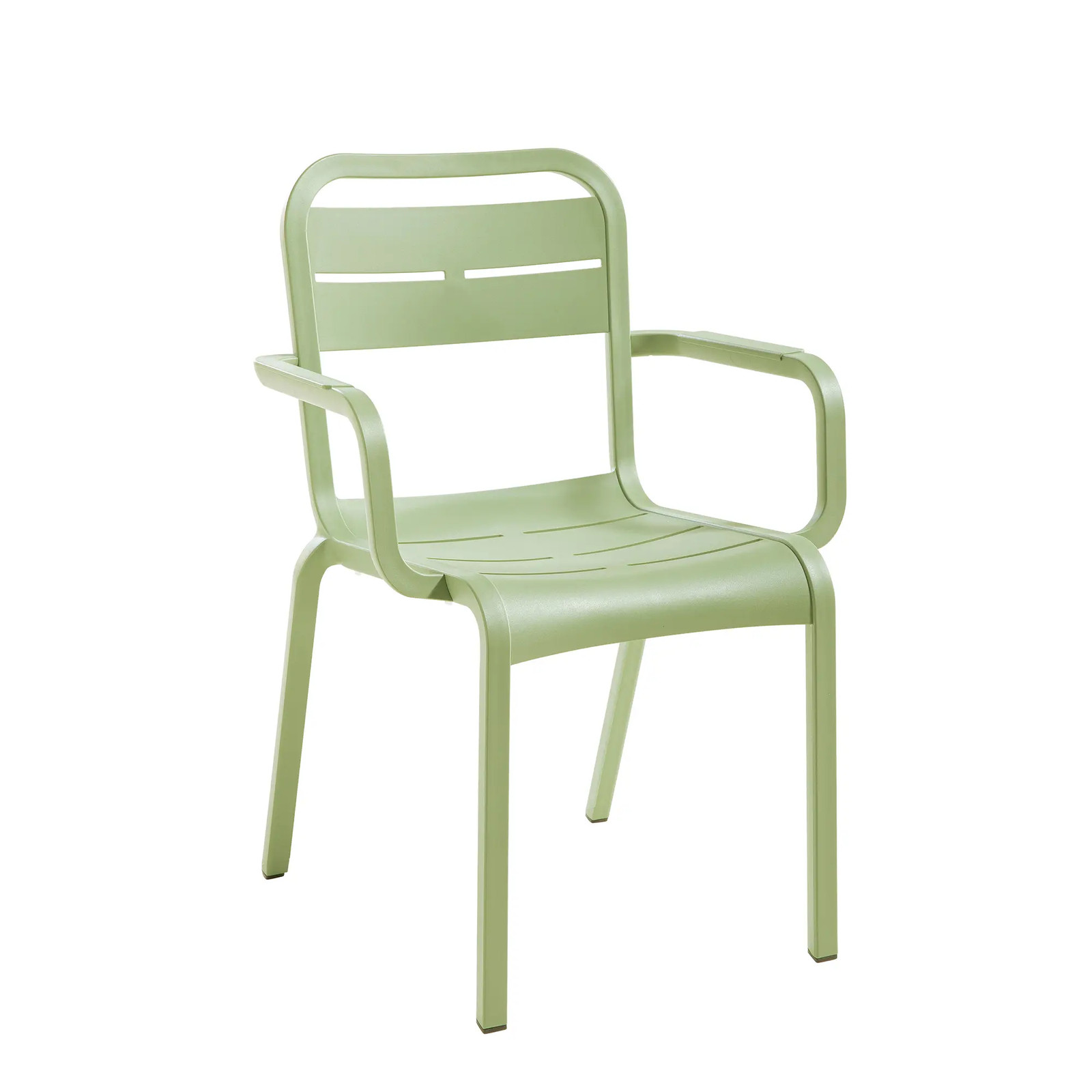 Grosfillex UT511721 Cannes Sage Green Indoor/Outdoor Stacking Chair - 4 Per Set