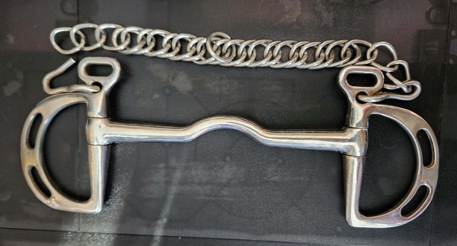 Coronet 6" Low Port Kimberwick  Bit With Curb Chain, Stainless Steel  - USED