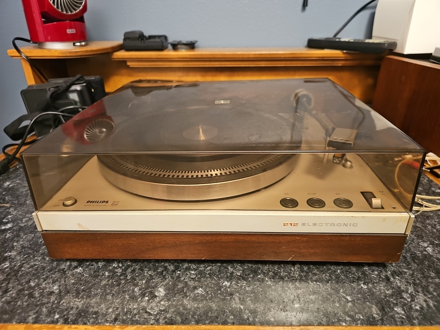 Philips Electronic 312 Servo Belt Drive HI-FI Turntable Needs Work Has Cartridge