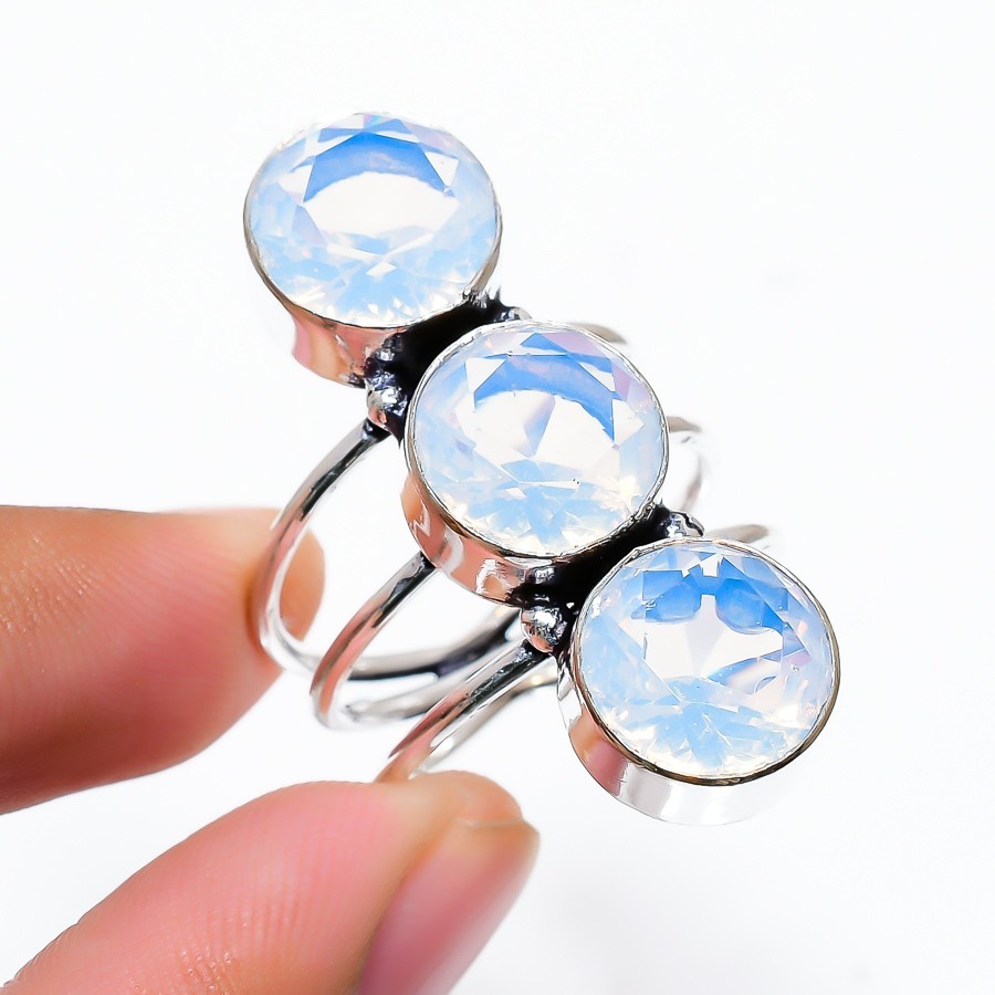 Fire Opals  Gemstone Handmade 925 Sterling Silver All Size Ring For Gift