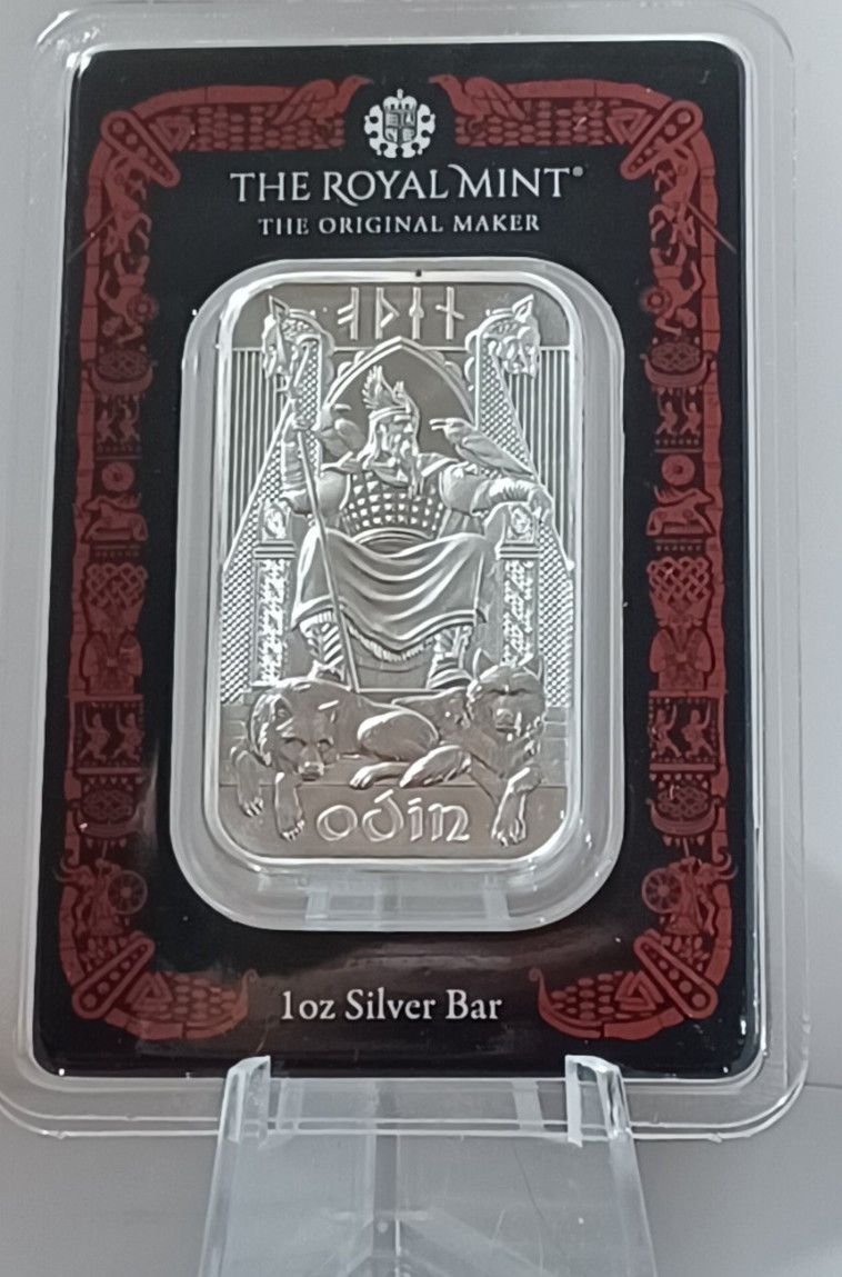 Odin, 1oz Silver Bar, Norse Gods series, with collectors box, UK the Royal Mint