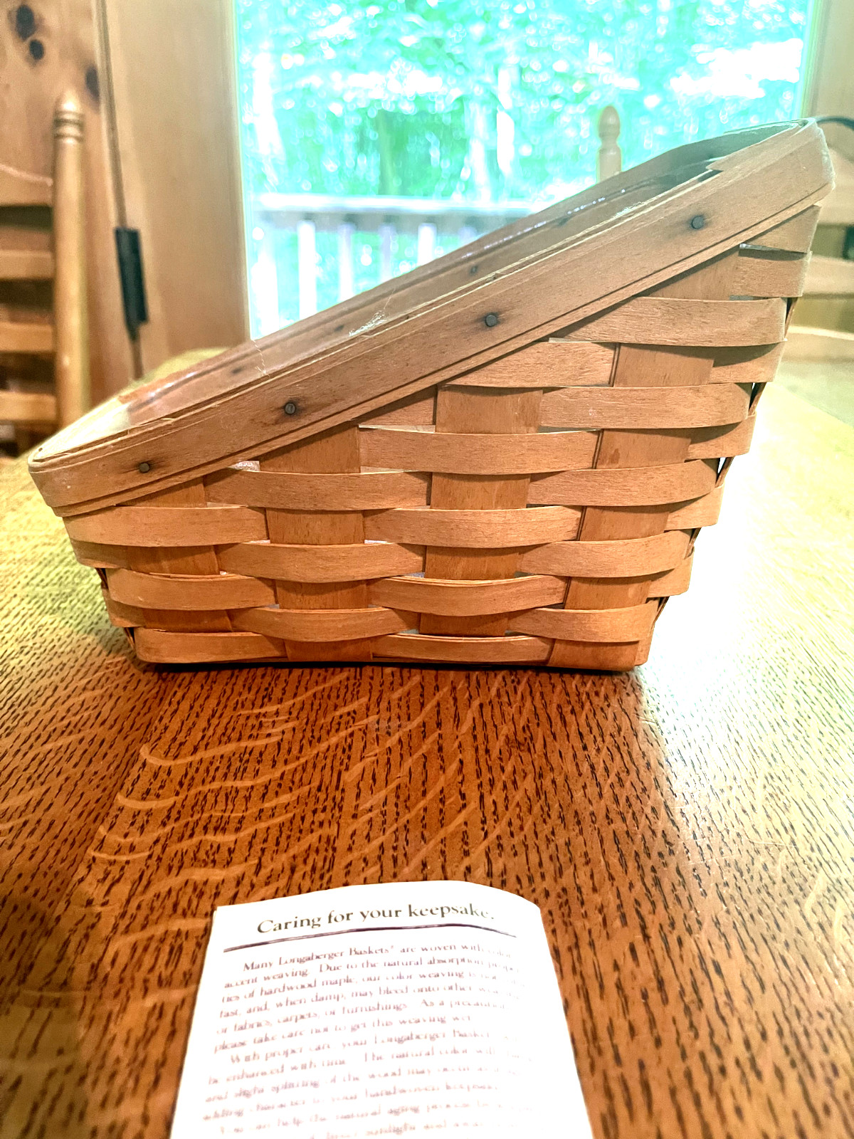 Longaberger Small Vegetable Basket, w/Protector, MINT