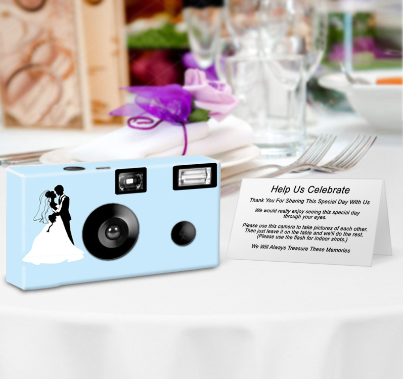 10 pack Newlyweds in Silhouette Disposable Cameras, Wedding
