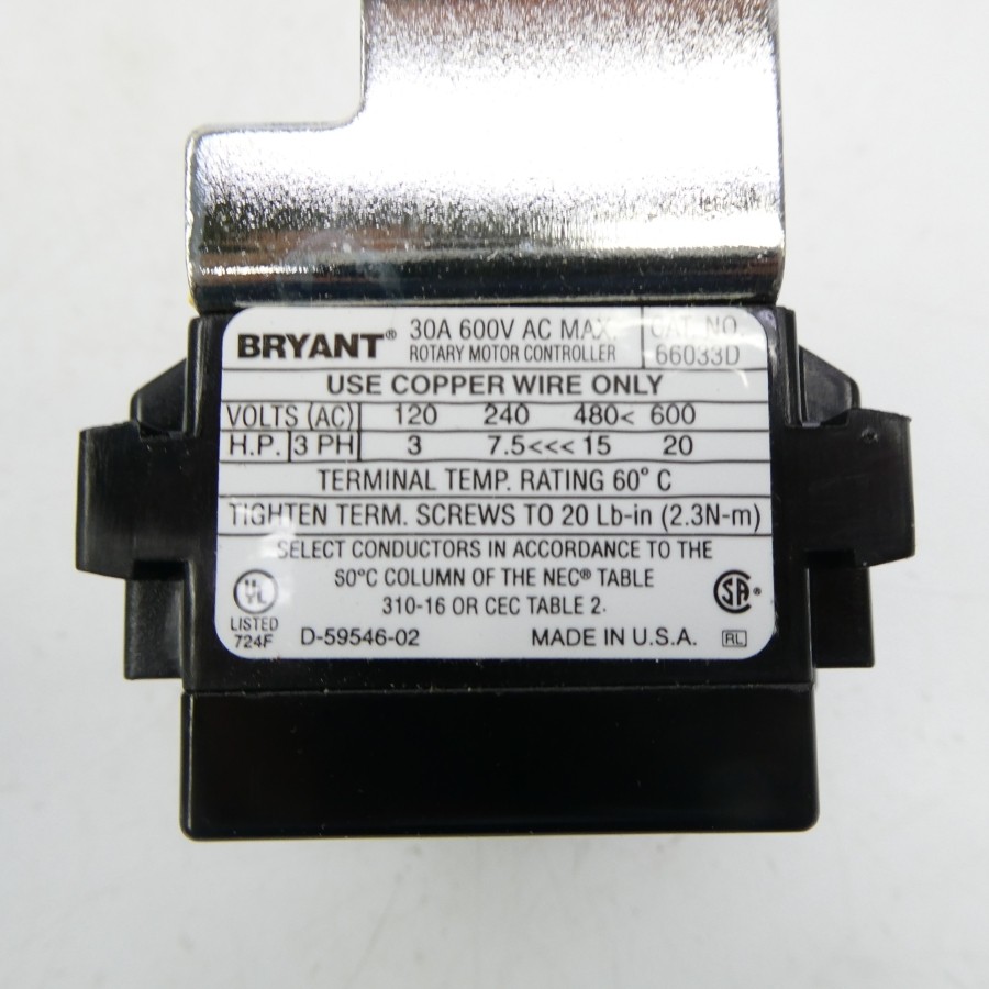 BRYANT 66033D 600VAC 30A NSMP