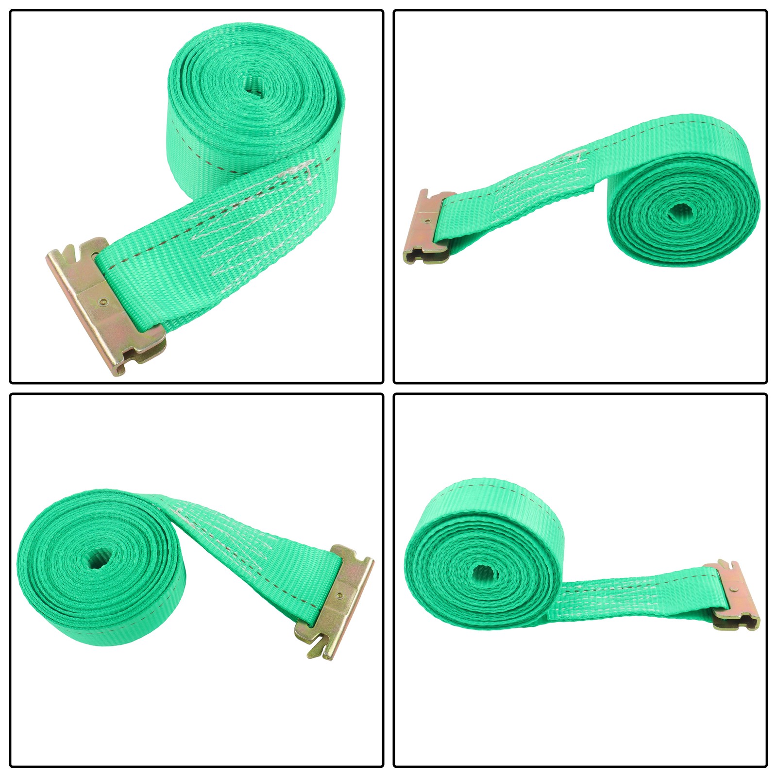 LABLT 15' Green Ratchet Straps E Track Wheel Chock Tie Down System For Trailer