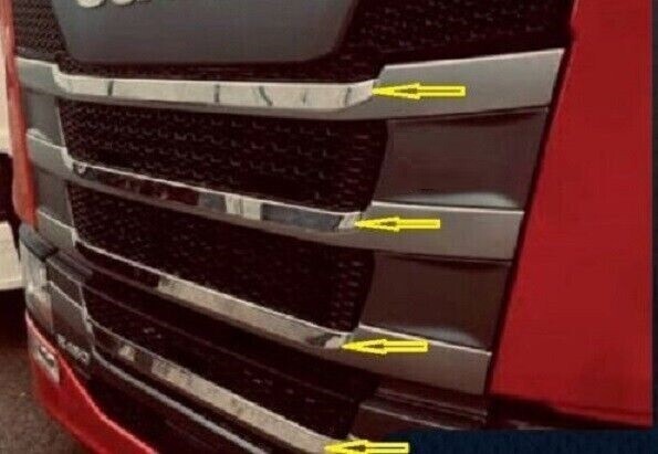 4pcs 3D Stainless Steel Grill Covers for Scania S NextGen 2016+ Trucks