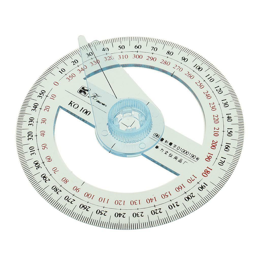 New 10cm 360 Degree Pointer Ruler Protractor School Supply