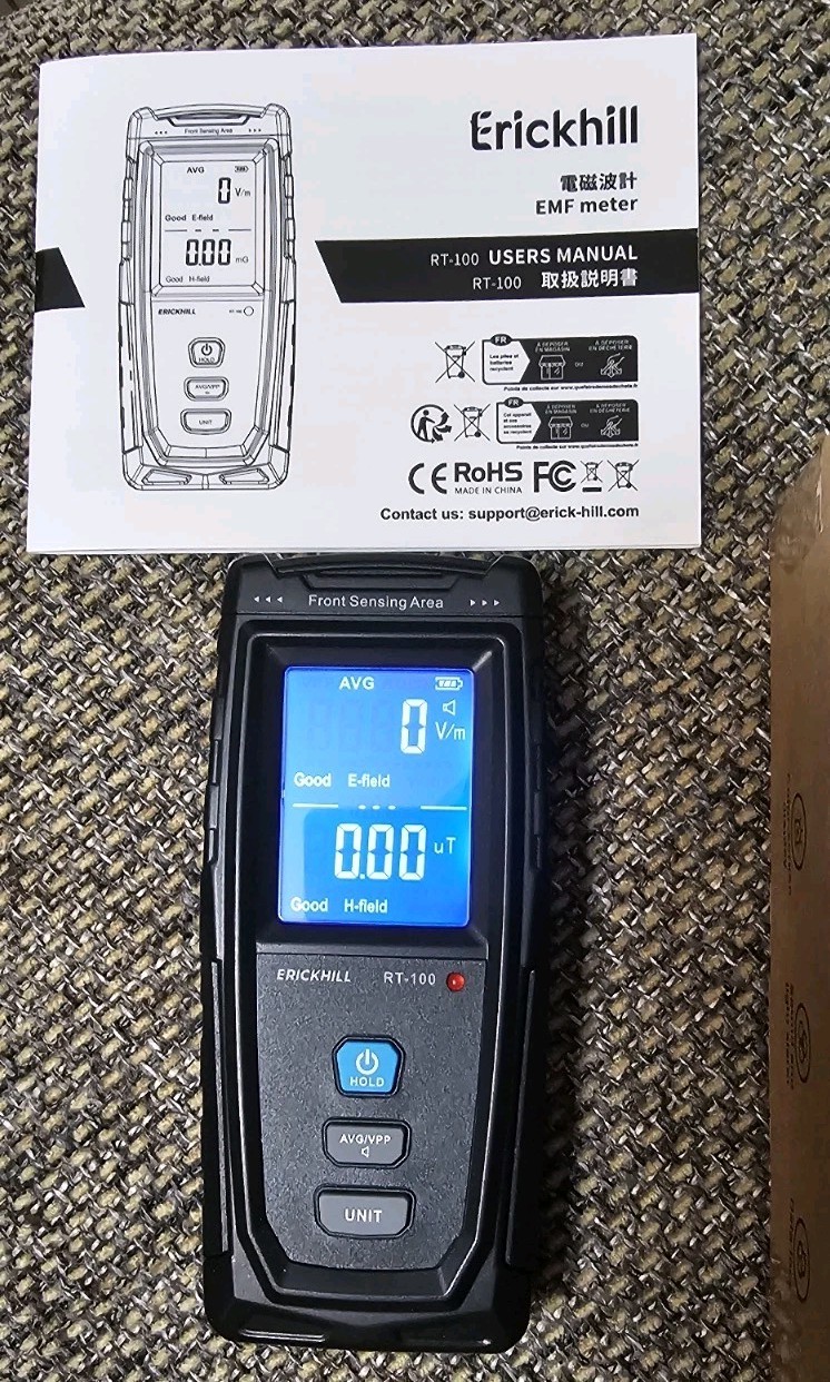 Erickhill Rechargeable EMF Tester Electromagnetic Radiation Tester RT-100