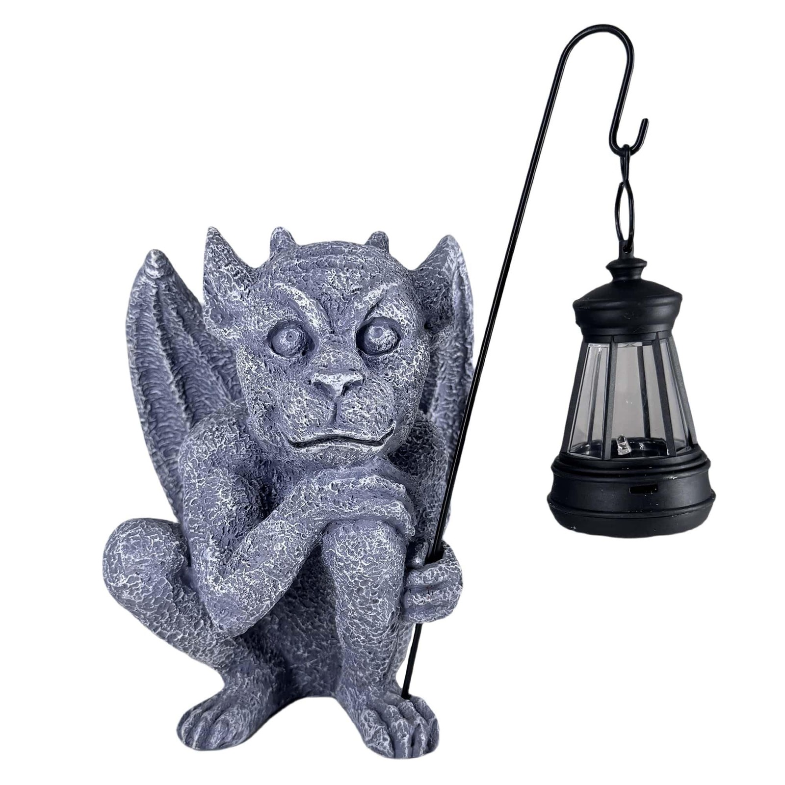 Gargoyle Statues Outdoor with Solar Lantern Gothic Garden Lamp Decor Outside ...