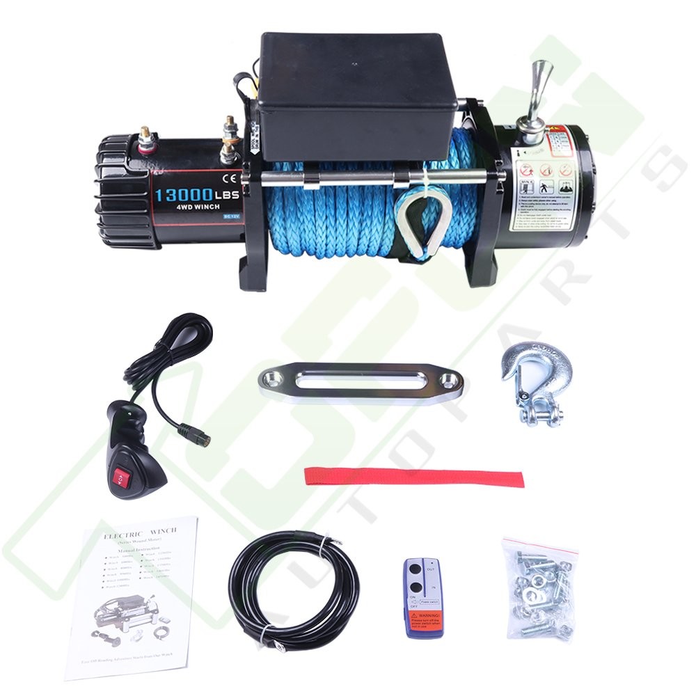 12V Off-road Electric Winch 13000LBS w/ 85ft Synthetic Cable for Jeep Truck SUV