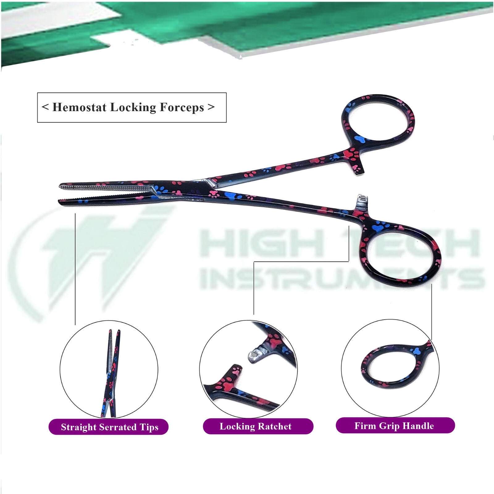 Hemostat Locking Forceps STR Serrated Tips Stainless Steel 5.5" Surgical Tool