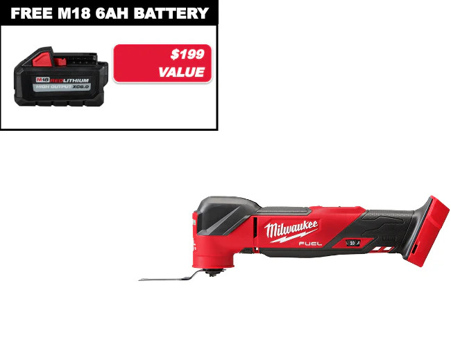 Milwaukee 2836-20x6 M18 FUEL Multi Tool w/ Extra 6Ah Battery