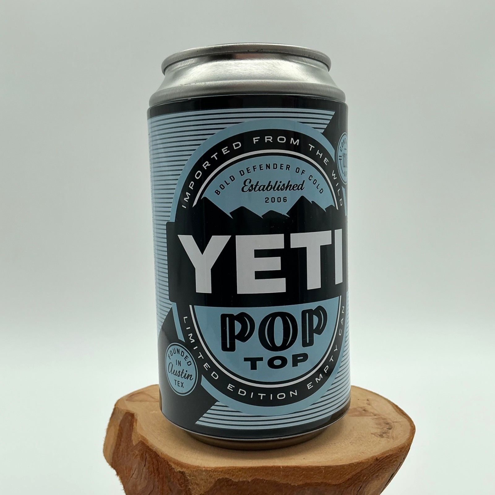 YETI Pop Top Limited Edition Empty Can Storage Stash Advertisement 12oz of Air