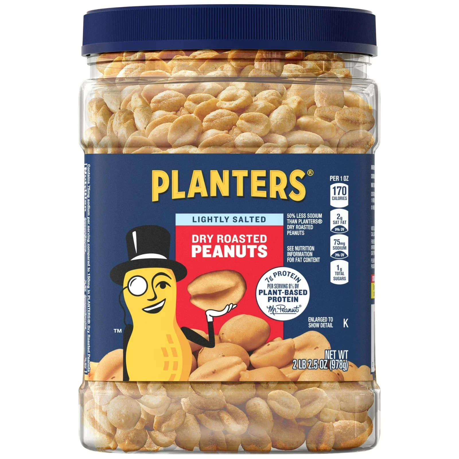 PLANTERS Salted Dry Roasted Peanuts Plant Based Protein, 2.16 lb EXP 09/26