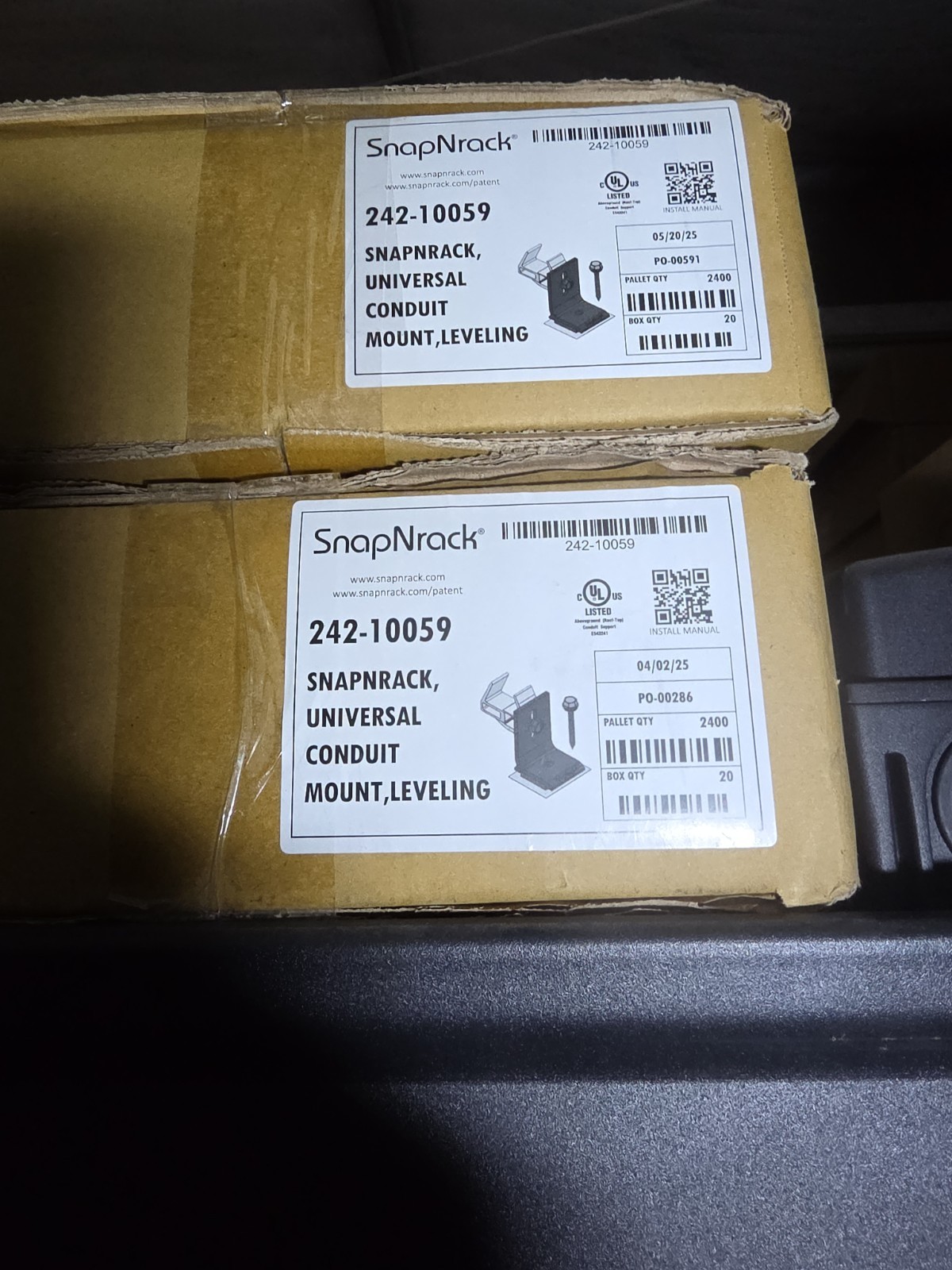 SnapNRack Universal Conduit Mount, Leveling 242-10059 (Box of 20)