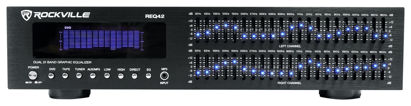 Home Theater Bluetooth Receiver+Equalizer EQ+(4) 6.5" Black Ceiling Speakers
