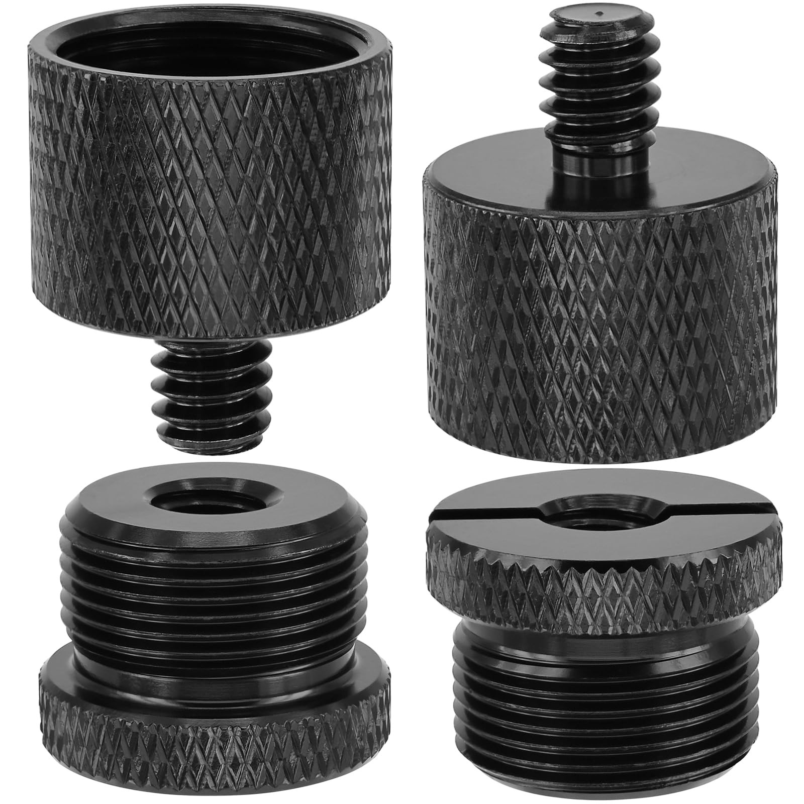 Microphone Stand Screw Adapter 4 Pack 1/4" to 5/8" Thread Converter Set