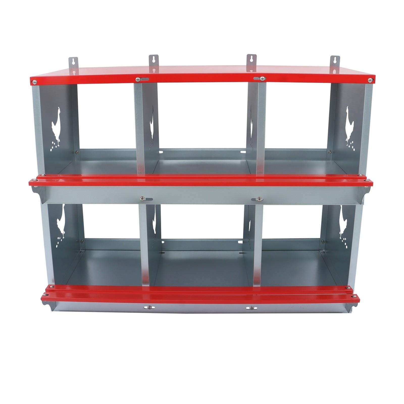 6 Compartment Heavy Nesting Box Chicken Nesting Box 6 Room Metal Nesting Red