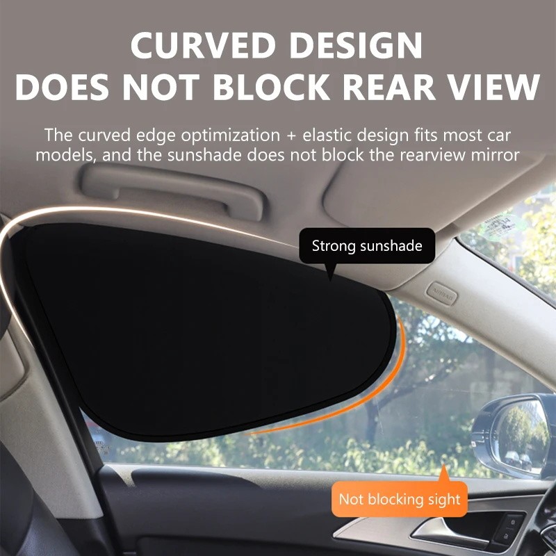 2 For Mini Cooper Car Side Window Sun Shade Static Cling UV Block Visor Extender