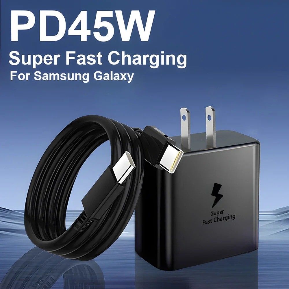 45w USB-C Fast Wall Charger + Cable For Samsung Galaxy S25 S24 S23 S22