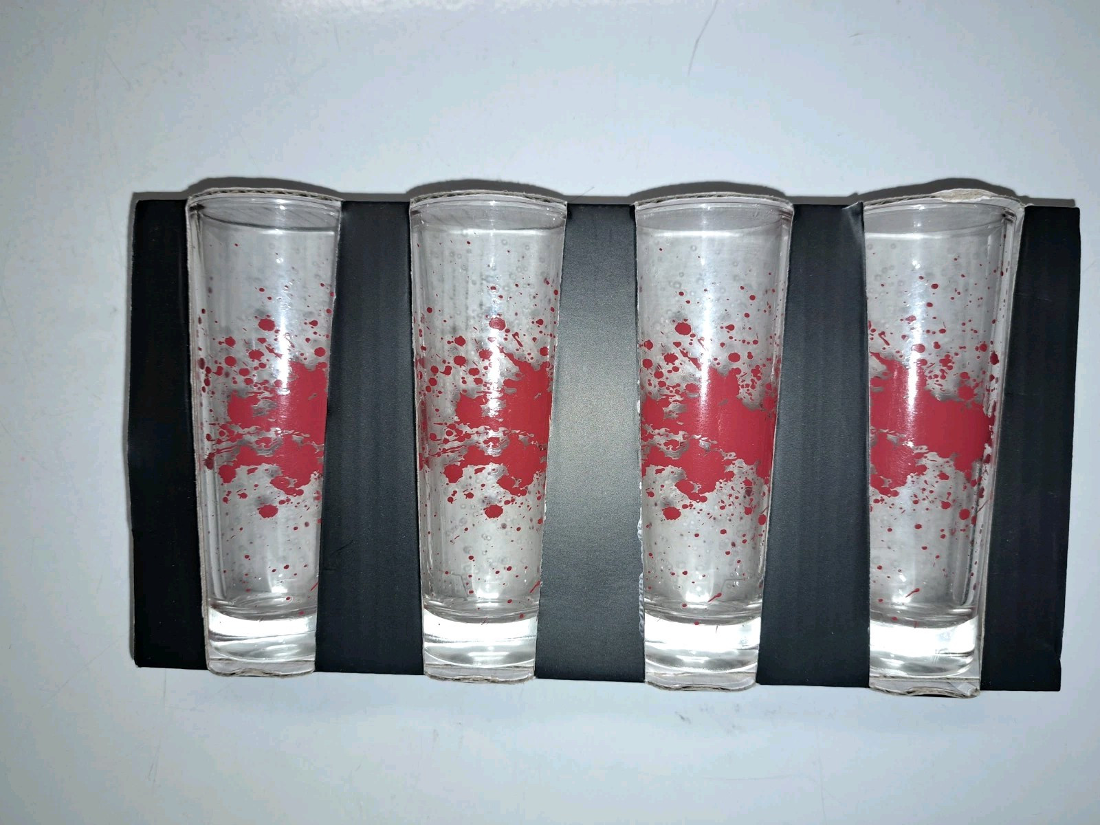 Bloody Shot Glass Set of 4 2.2 Oz Horror Halloween Tall Shotglass Shooter NEW