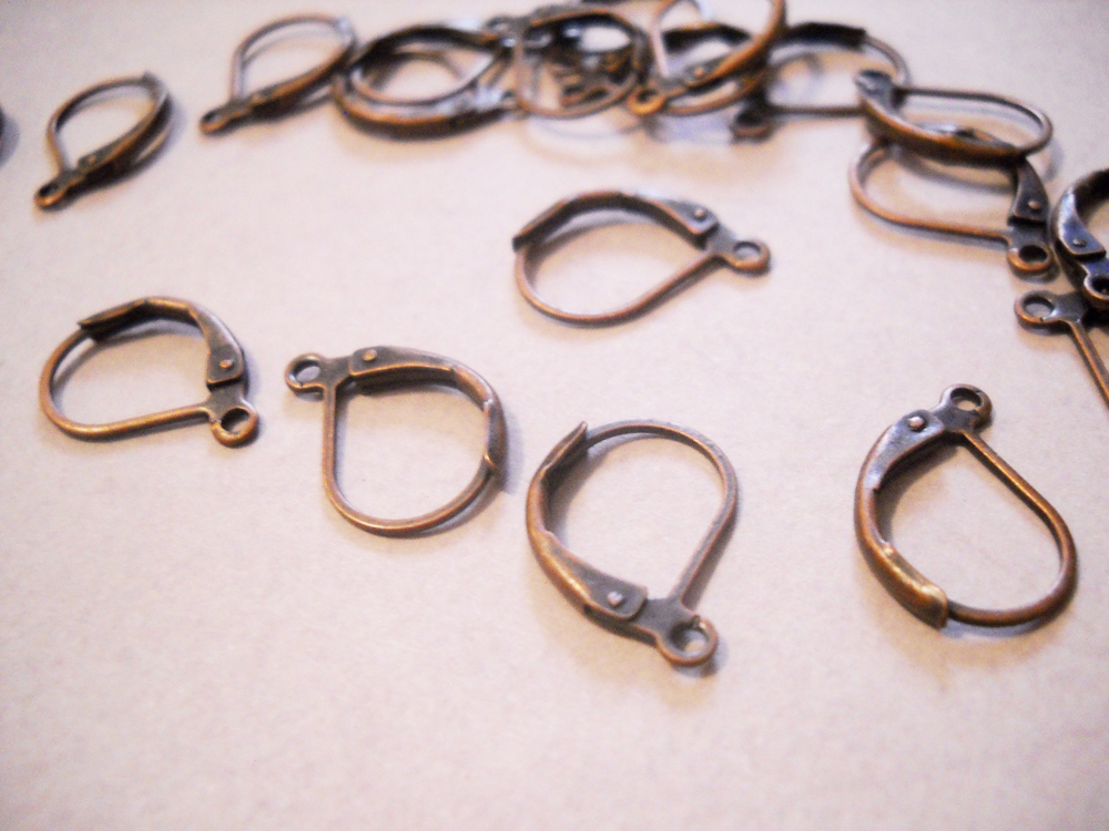24 Leverback Earwires Ear Wires Antiqued Copper Lever Earring Findings Jewelry