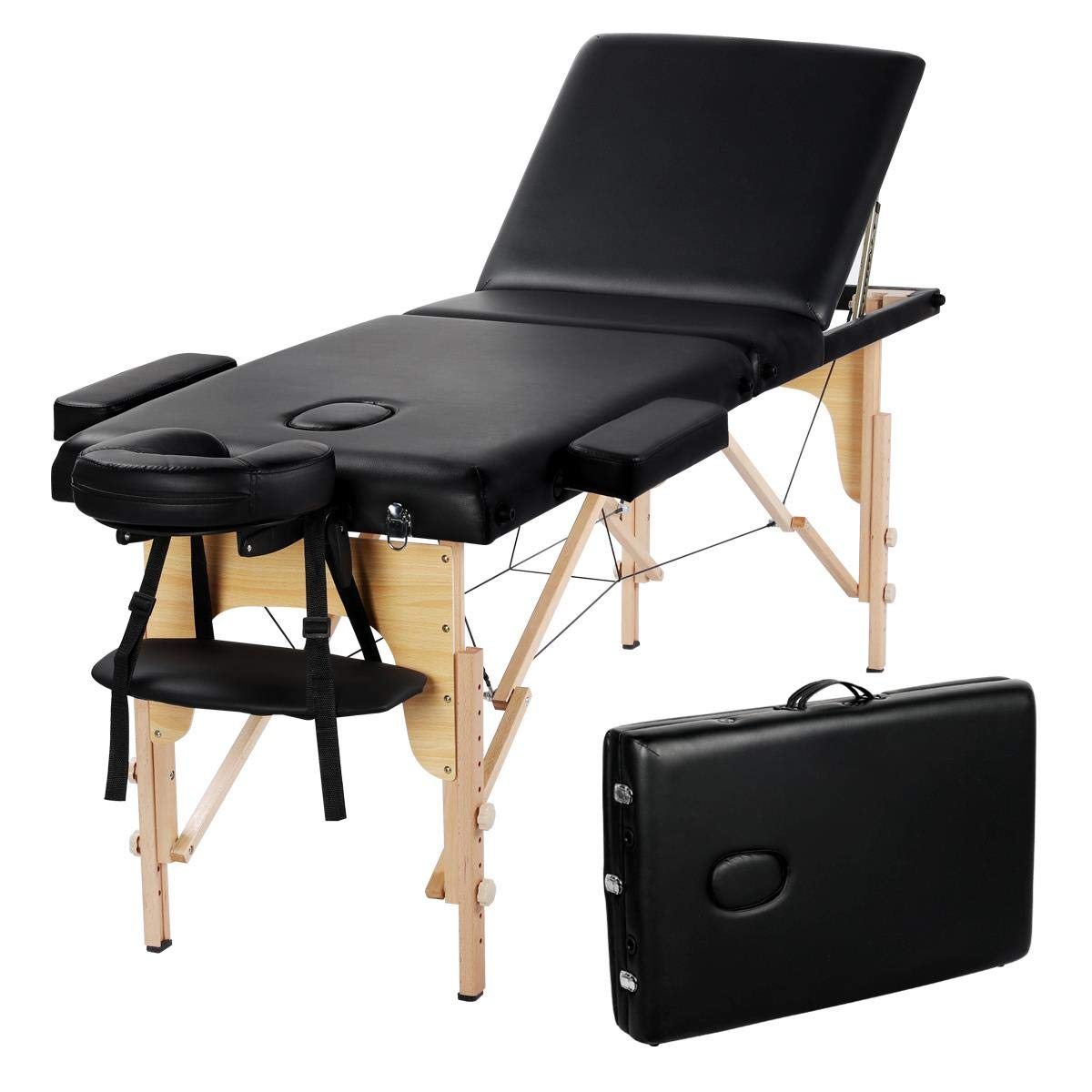 Massage Table Portable Adjustable Massage Bed Foldable Massage Therapy Table 3 F