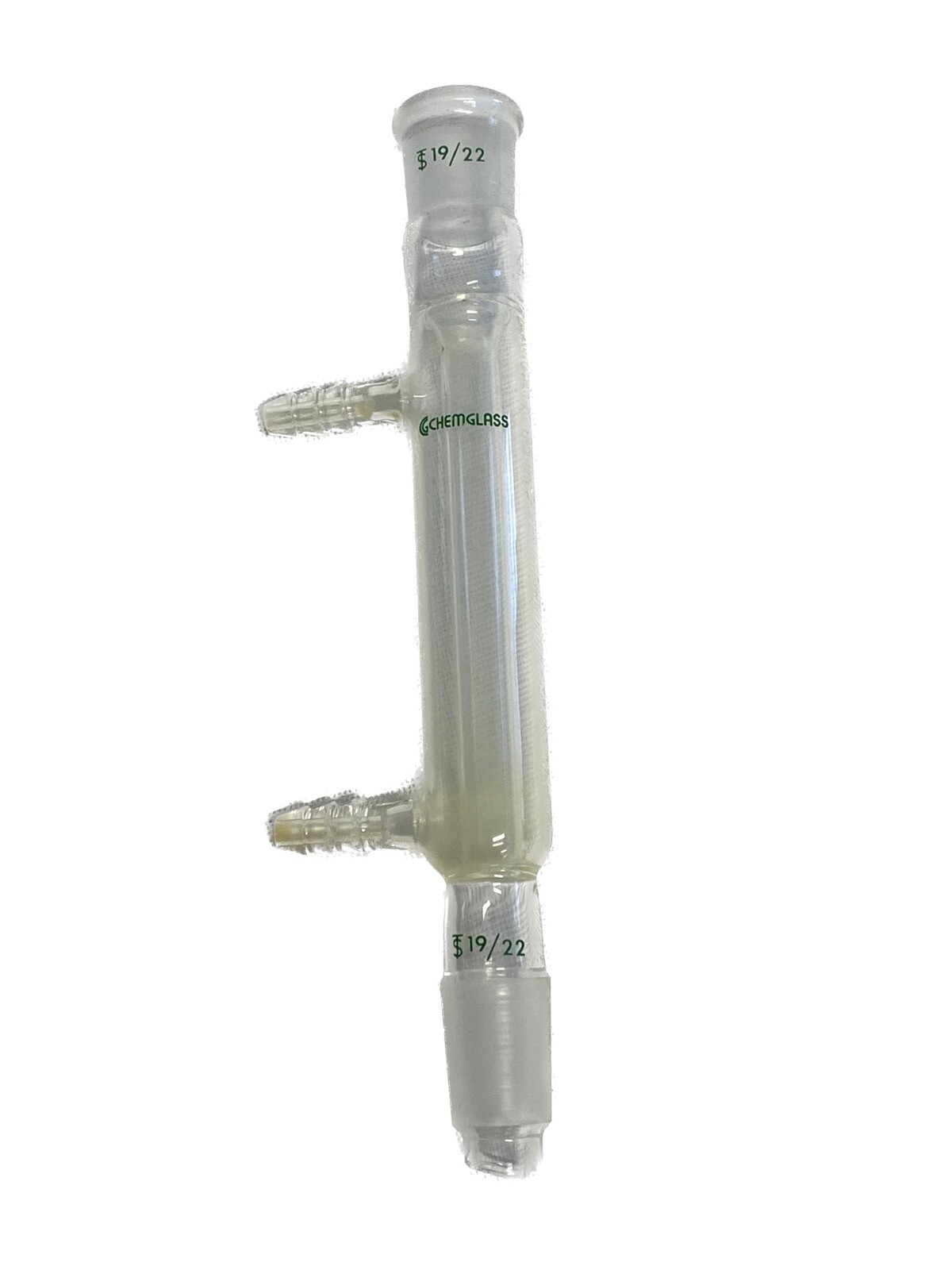 CHEMGLASS Glass 19/22 Liebig Condenser 102mm Jacket 194mm OAL CG-1218-A-22 B