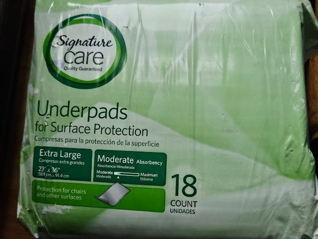 Signature Care Urinary Incontinence Disposable Underpads 23x36" 18Ct Moderate XL
