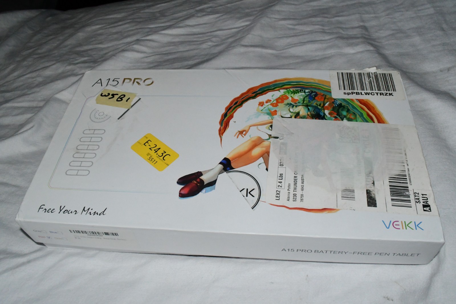 VEIKK A15 Pro Graphics Drawing Tablet 10 x 6 inch Digital Drawing Tablet MINT w4