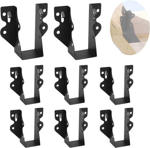 8 Pcs 2x4 Joist Hanger, Black Powder-Coated for Rafter Hurricane 8 Pcs,