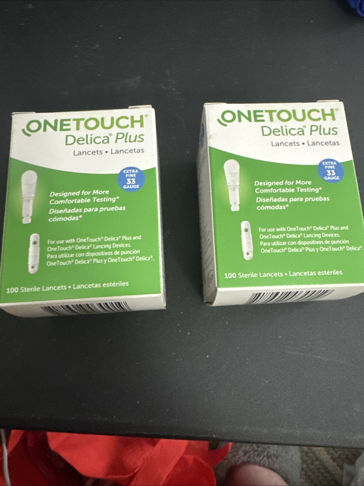 200 One Touch Delica Extra Fine 33 Gauge Lancets (2 Boxes Of 100) Expires 2026