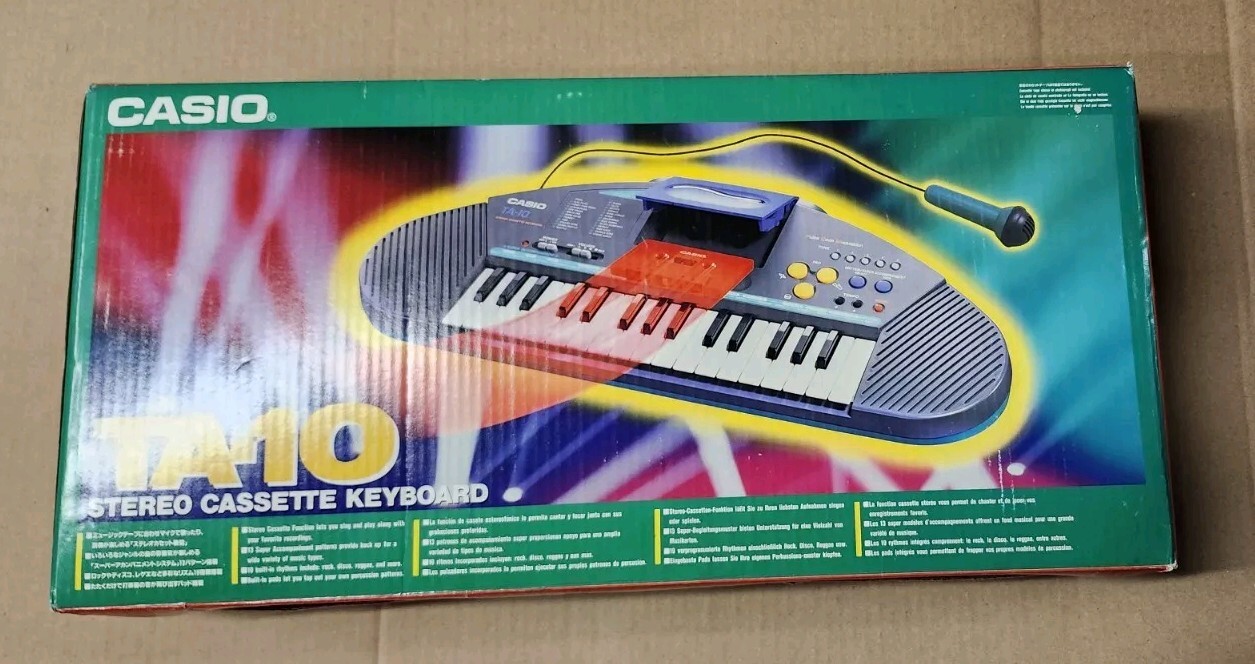Casio TA-10 Vintage Retro Stereo Casette Keyboard New Open Box with Microphone