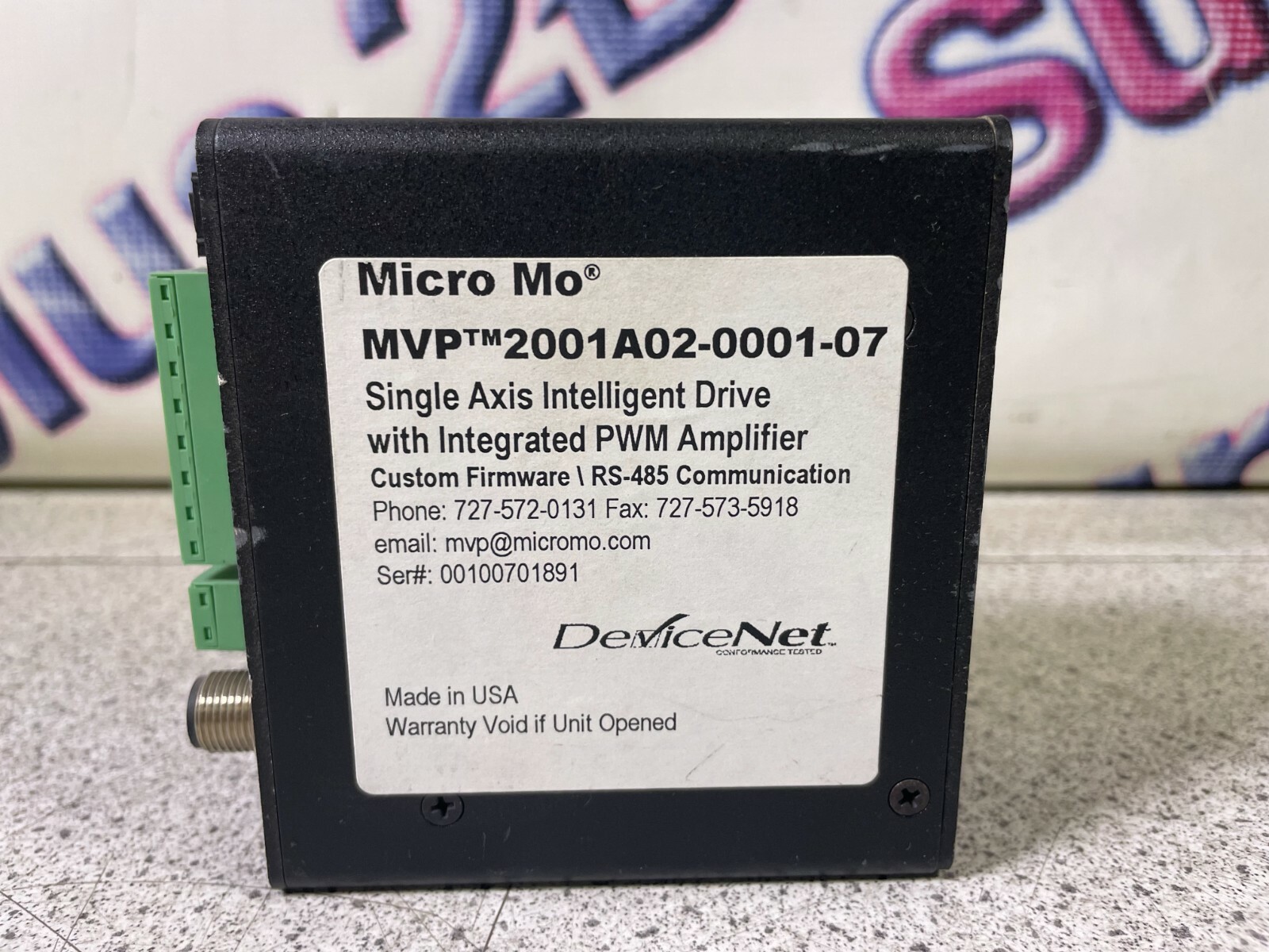 Micro Mo MVP 2001 Single Axis Intelligent Drive MVP 2001A02-0001-07