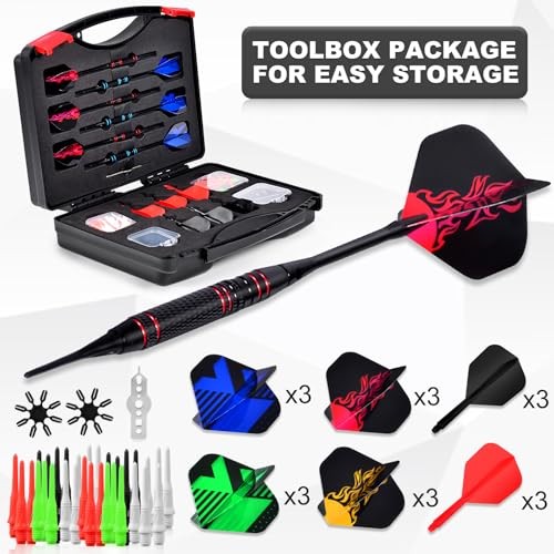 Darts Plastic Tip, Professional Soft Dart Tip Set, 12Pcs 18Gram with 120 Extra