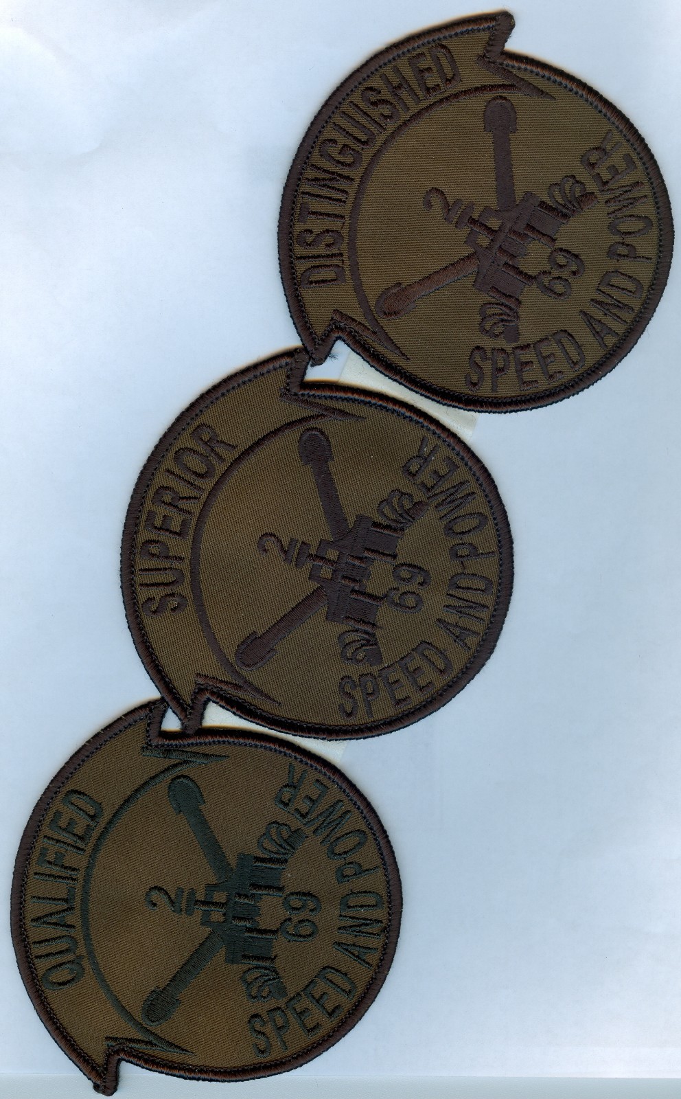 2/69th ARMOR Qualification Patch Set of 3 - OLDER PIECES ... MINT!