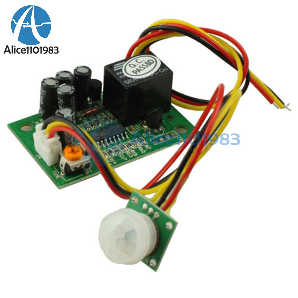12V PIR IR Pyroelectric Infrared Module Adjustable Relay Output Sensor