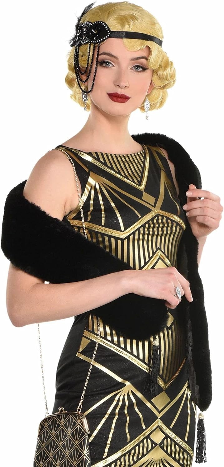 Roaring 20's Fur Stole Suit Yourself Fancy Dress Up Halloween Costume Accessory