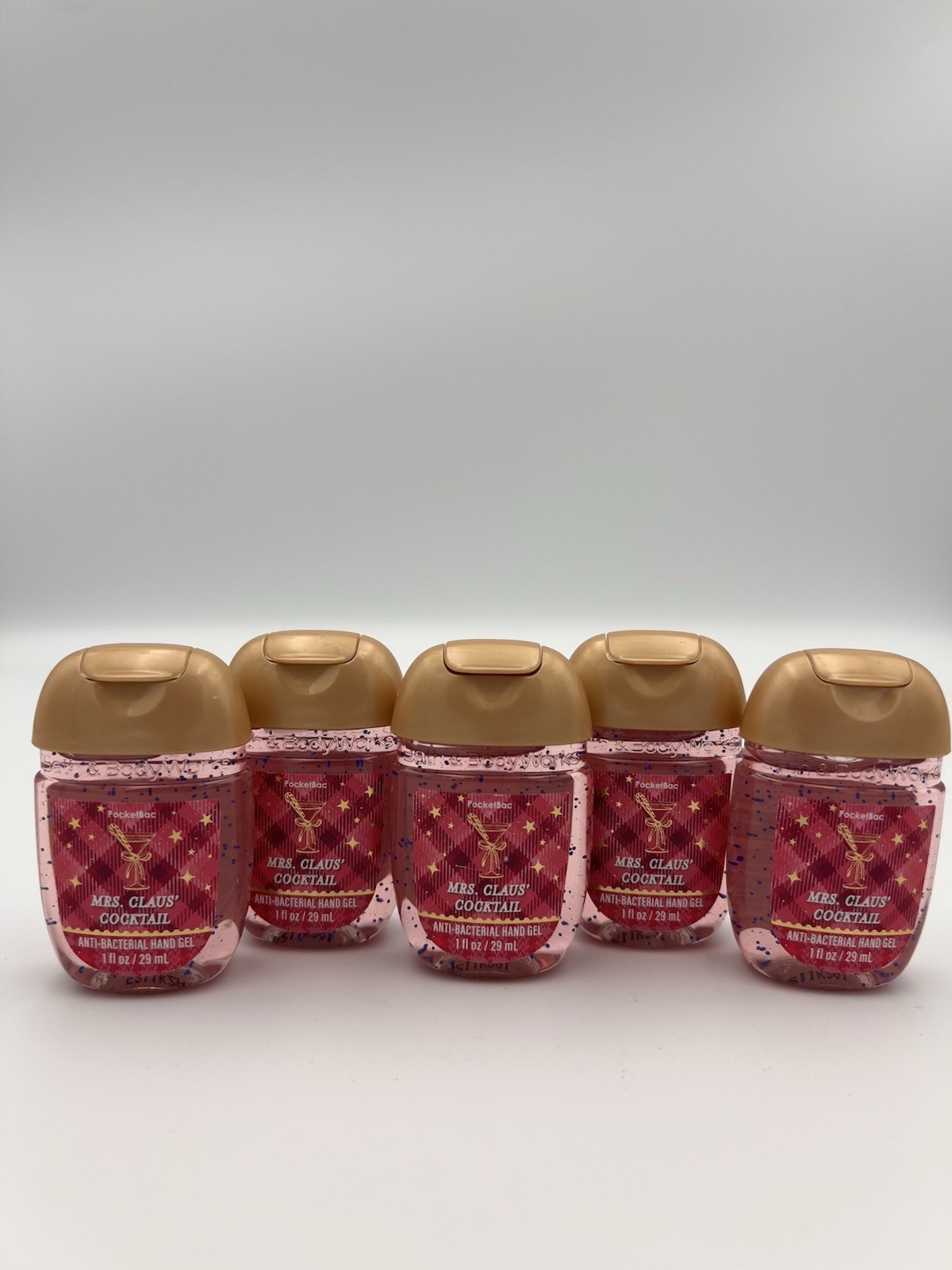 Set Of 5 Bath and Body Works Hand Sanitizers 1 oz Mrs Clause Cocktail