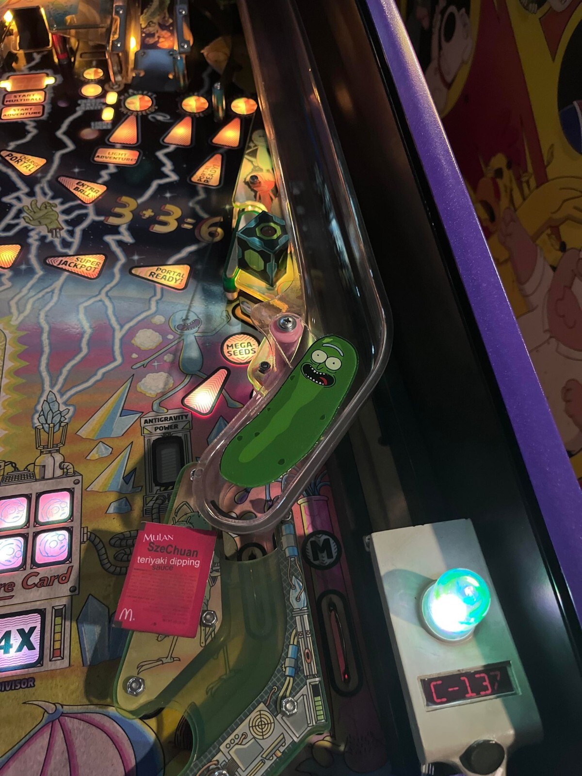 Rick and Morty Spooky Pinball Machine PICKLE RICK Custom Mod Plastic