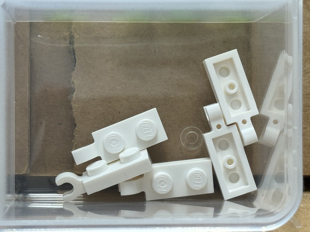 LEGO Parts - White Plate 1 x 2 with Clip on End - No 63868 - QTY 5