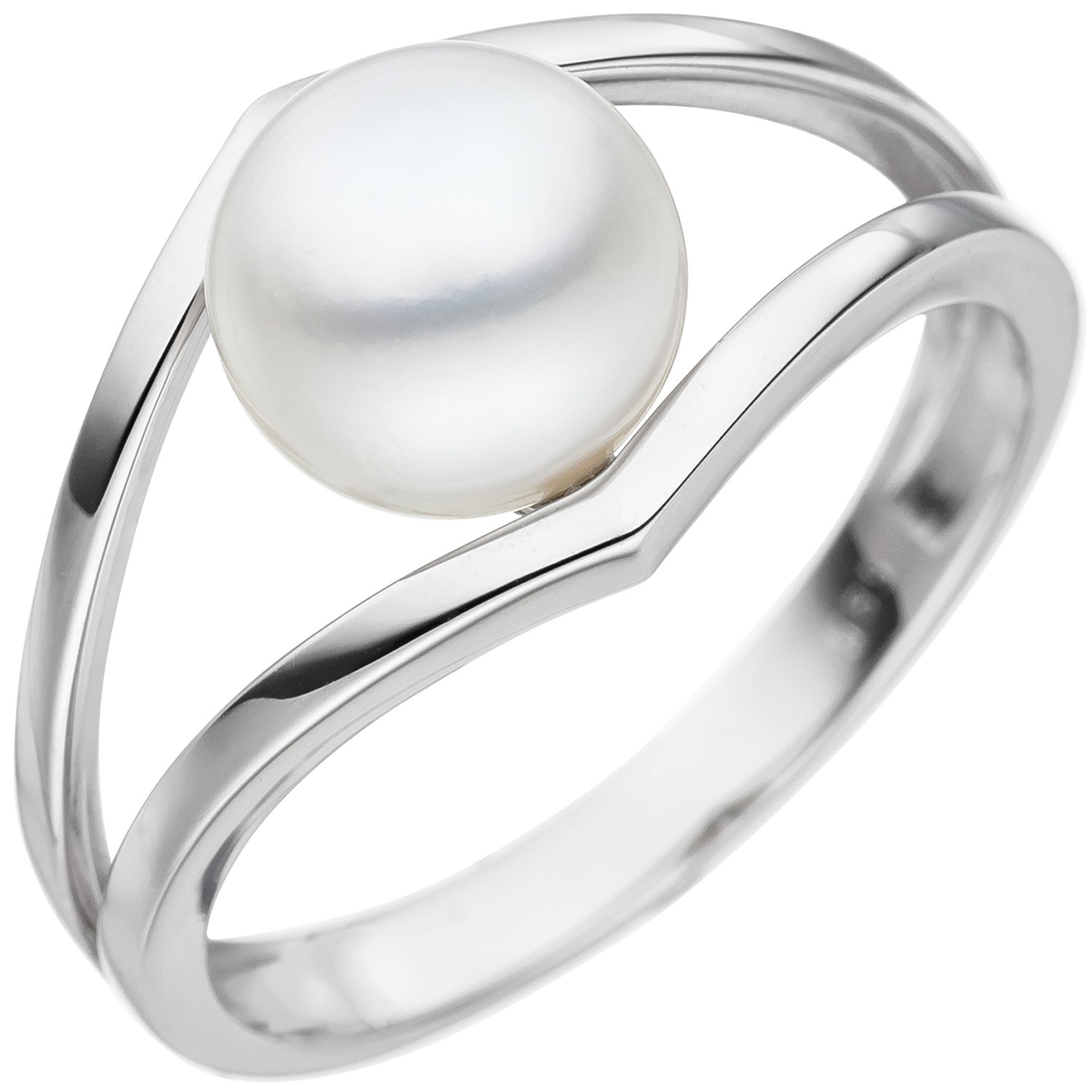 Jobo ladies' ring 585 gold White gold 1 freshwater pearl pearl ring White gold ring RW: