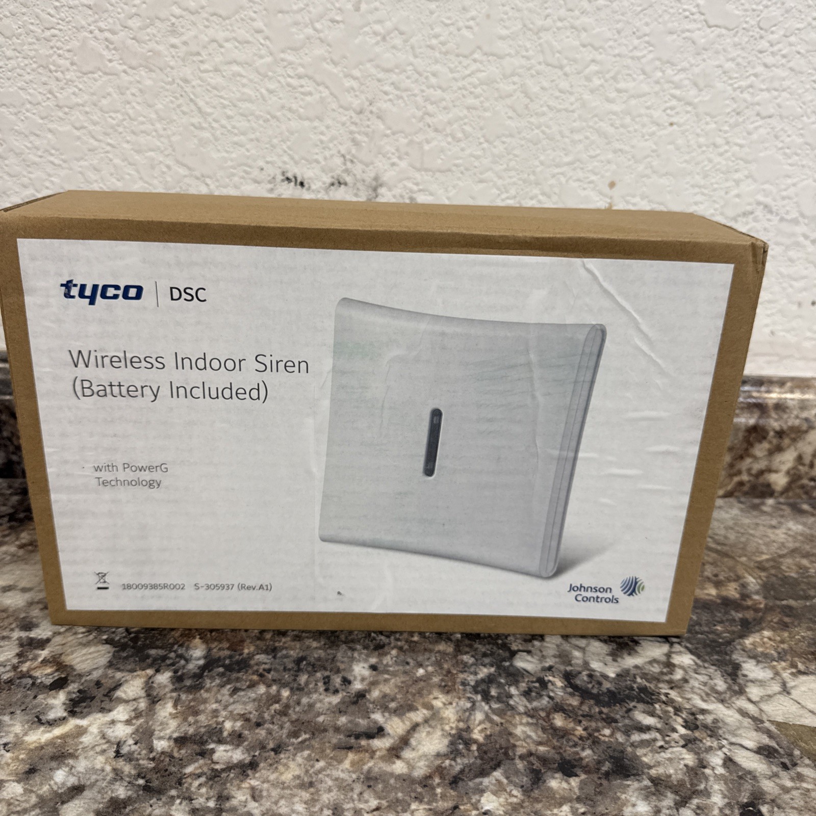 Tyco DSC PowerG PG9901 BATT Wireless Indoor Siren Johnson Controls White