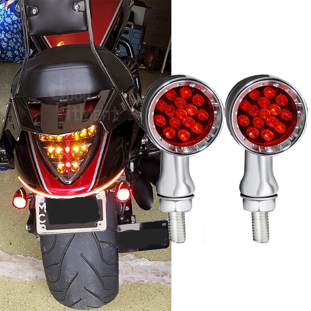 Chrome LED Turn Signal Light Blinker For Kawasaki Vulcan VN 1500 1600 2000 800
